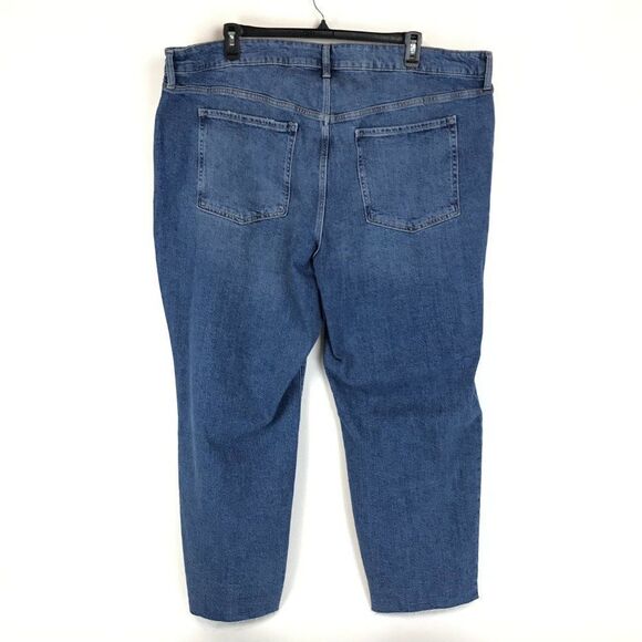 Old Navy High Rise O.G. Loose Jeans Women’s Plus Size 26 Raw Hem Stretch - Picture 3 of 15